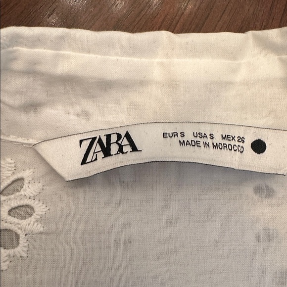 ZARA White Eyelet Blouse & Shorts Set Embroidered Summer Outfit - Picture 10 of 15